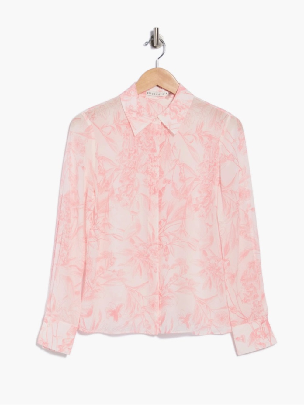 Alice + Olivia Slim Silk Shirt (NWT $350)  Vignette Size M